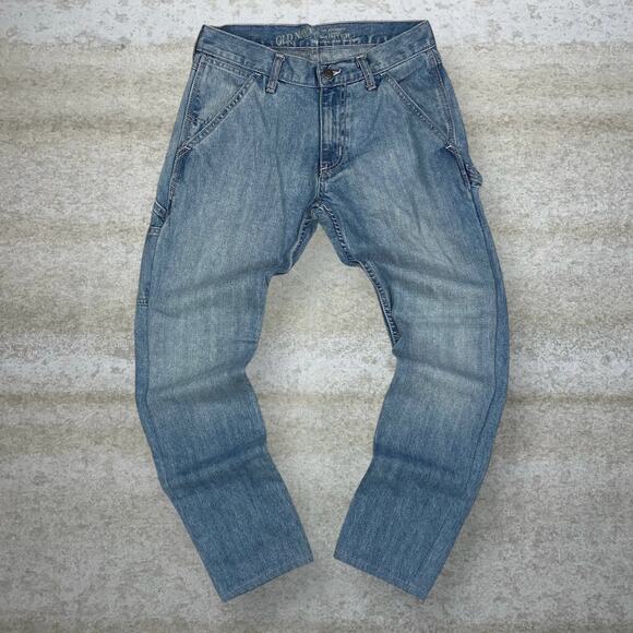 Old Navy Carpenter Jeans Baggy Tapered Leg Fit Light Wash Denim - Picture 2 of 4